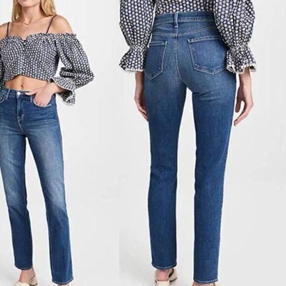 L’agence Dean Cigarette Mid-Rise Straight Leg Denim Jeans